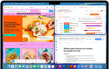 Un MacBook Air avec plusieurs apps ouvertes à l’écran