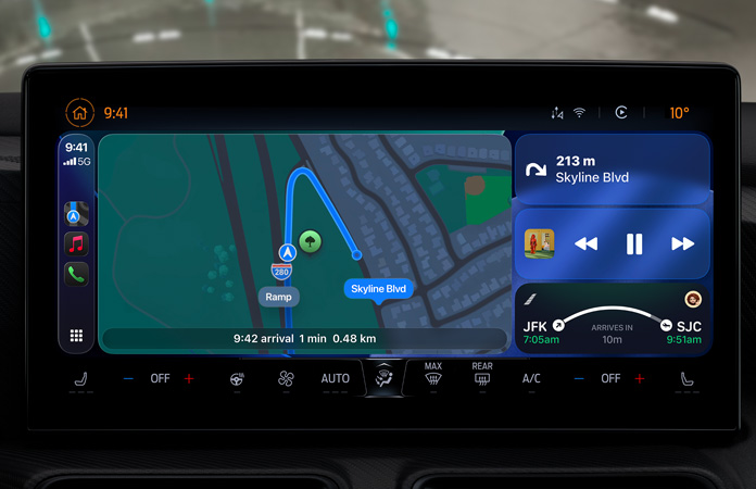 CarPlay in a vehicle highlighting its new design