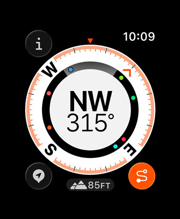 Backtrack feature, metrics: compass, elevation, marked waypoints