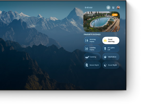 Apple TV 4K Control Centre UI on a flat-screen television