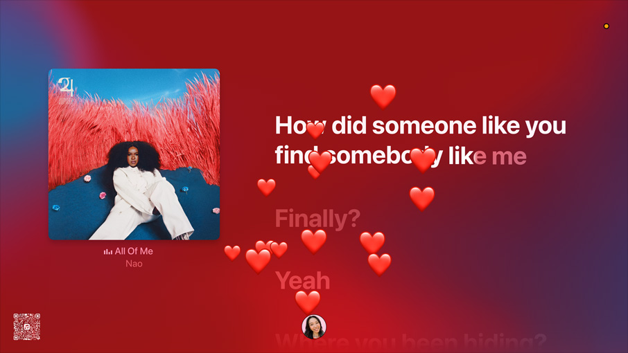 Video of Apple Music and lyrics for “All of me“ by the artist Nao