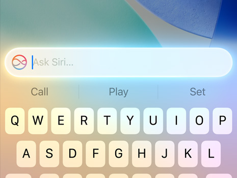 A close-up of a cursor making a Siri request.