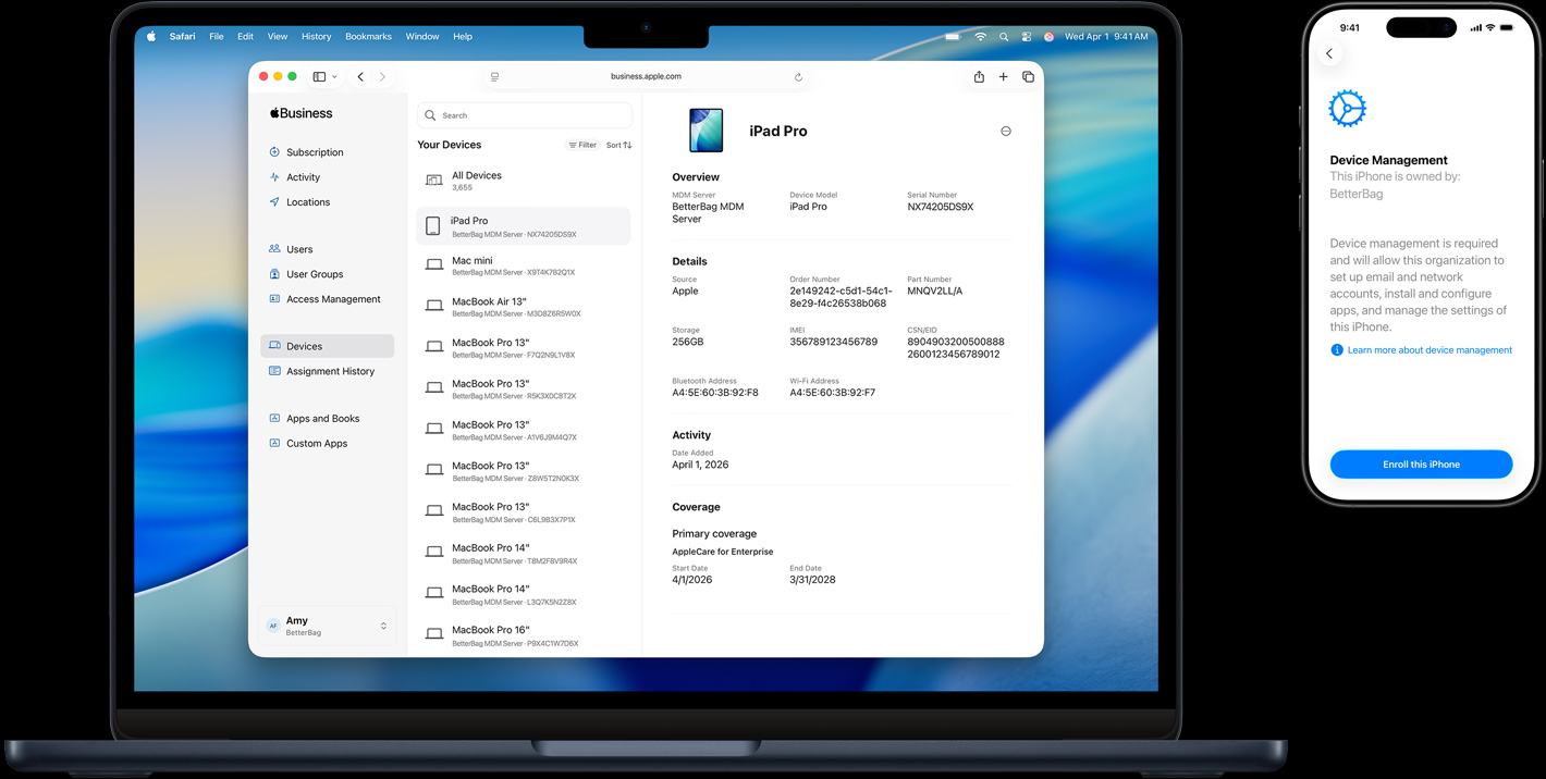 A Mac and iPhone featuring different elements of Touch ID to securely sign in.
