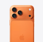 „iPhone 17 Pro“, nugarėlė, kosminės oranžinės spalvos, „Pro Fusion“ kameros sistema viršuje