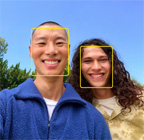 Centre Stage for photos feature in use, highlighting the faces of people