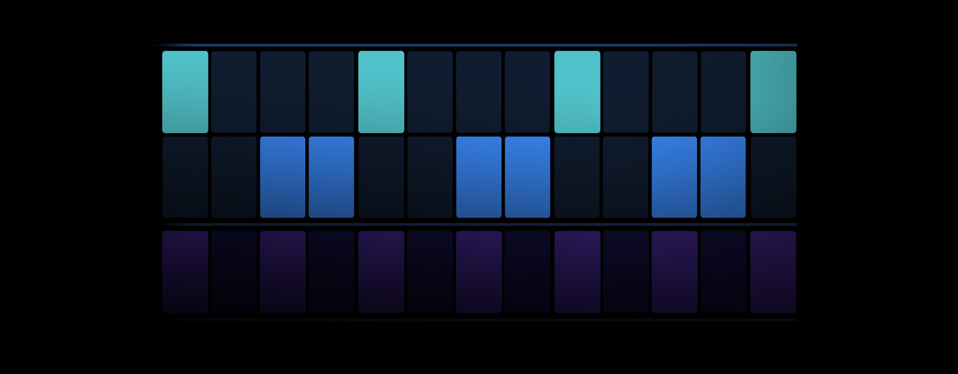 Image showing beat-making tools with different colour blocks representing different percussion instruments