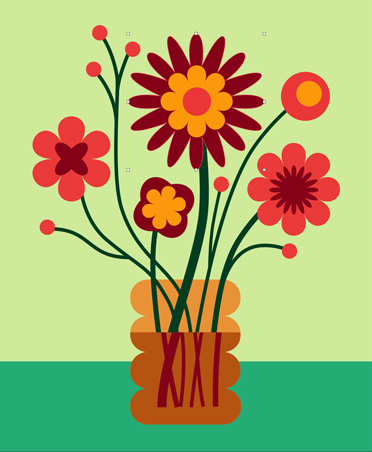 Colourful illustration of flowers, Pixelmator Pro drawing tools